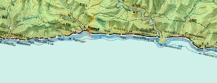 Байкал Кругобайкальская железная дорога Карта Часть 2